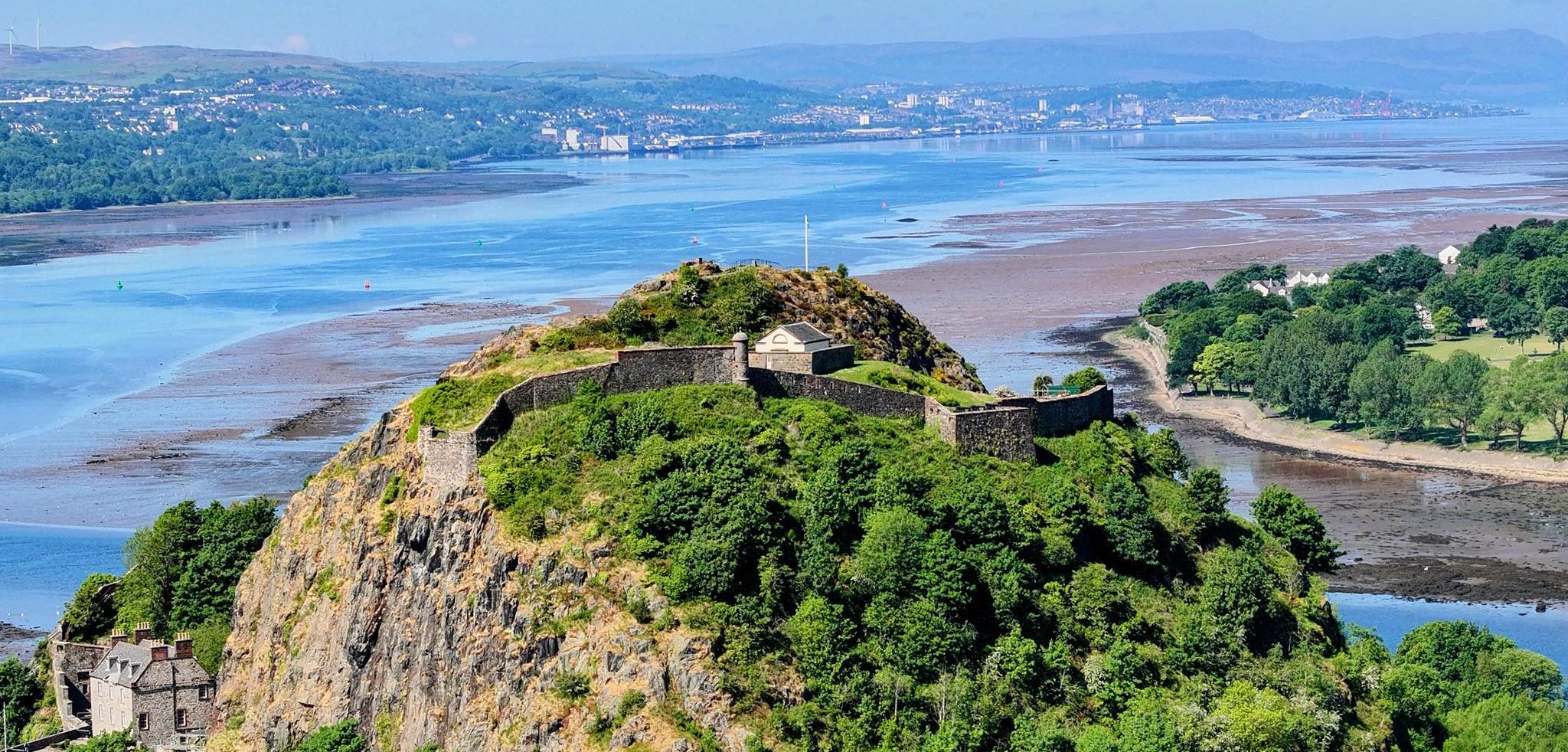 Aerial view of Dumbarton Castle